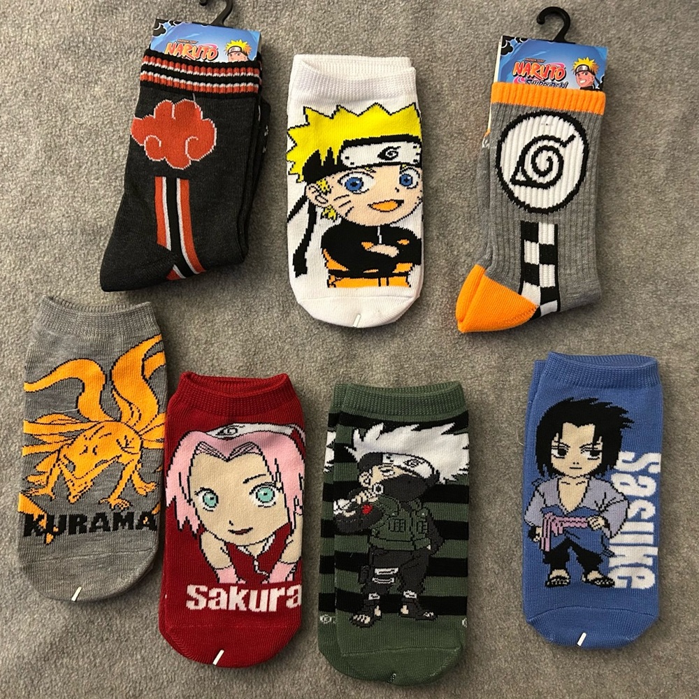 Naruto Youth Socks Bundle of 7